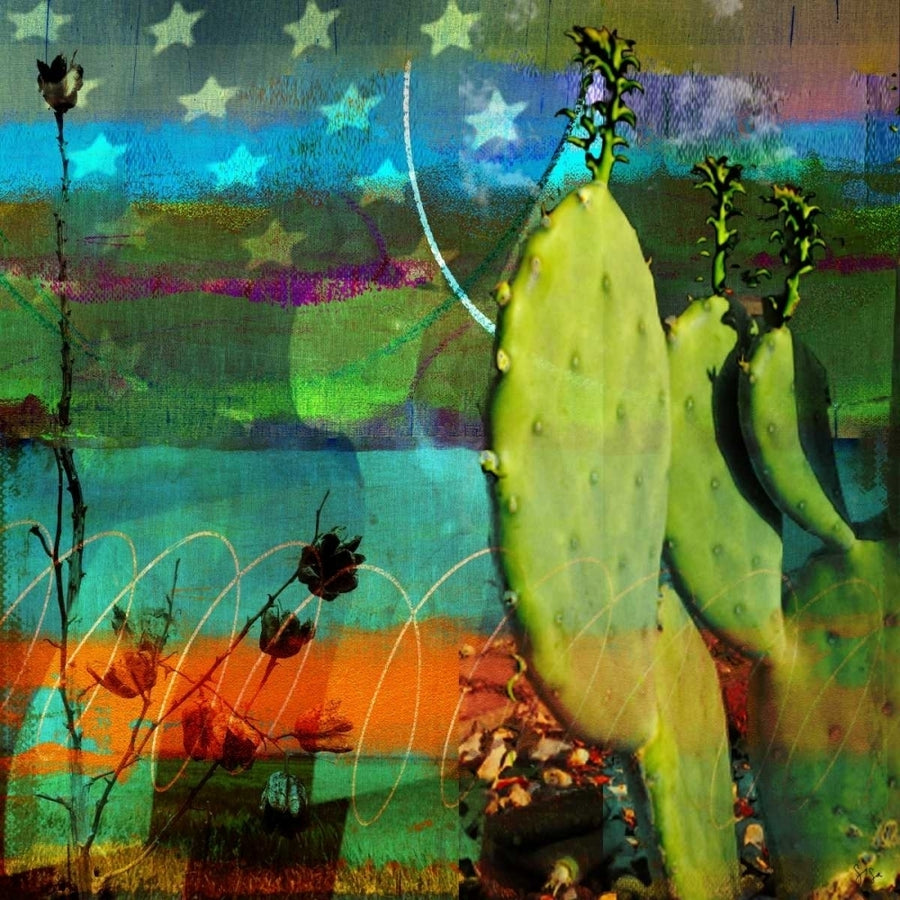 Cactus and Flag Collage Poster Print - Sisa Jasper-VARPDX94214Z Image 1