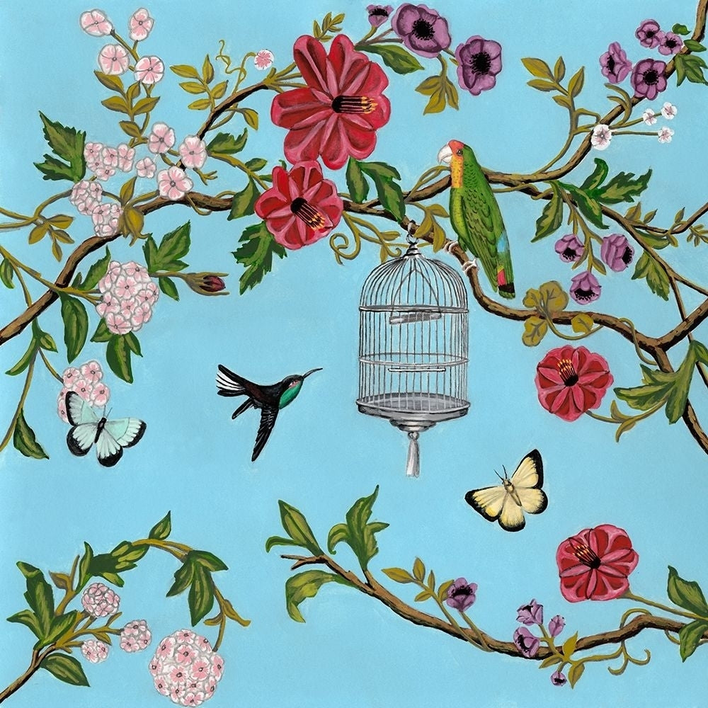 Bird Song Chinoiserie I Poster Print - Naomi McCavitt-VARPDX94435Z Image 1