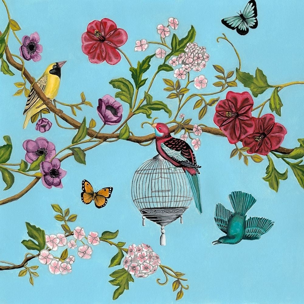 Bird Song Chinoiserie II Poster Print - Naomi McCavitt-VARPDX94436Z Image 1