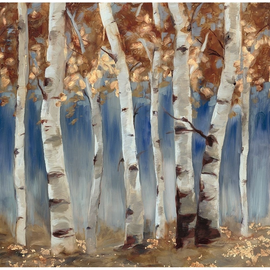 Copper and Blue Birch Trees Square 2 Poster Print by Laurel Lehman-VARPDX181LEH1172B Image 1