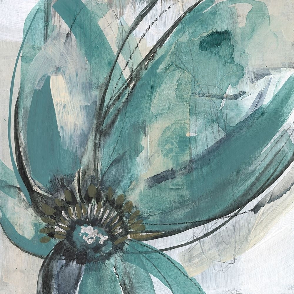 Teal Petals I Poster Print - Jennifer Goldberger-VARPDX182913FNE Image 1