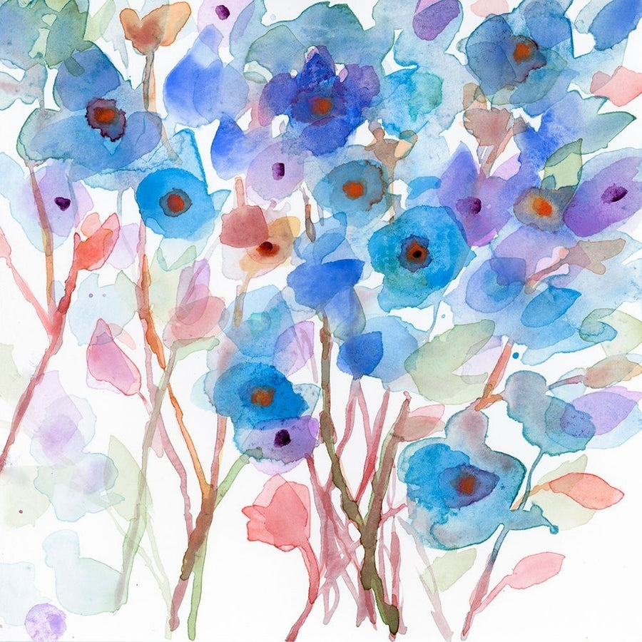 Blue Wildflowers Poster Print - Marabeth Quin-VARPDX203858FN Image 1