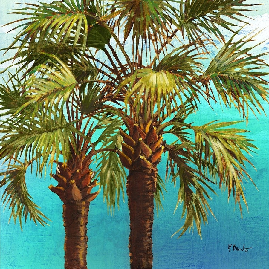 Woodside Palms II - Blue Poster Print - Paul Brent-VARPDX21624A Image 1