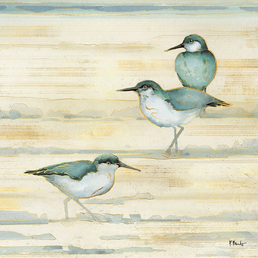 Oceanside Sandpipers II - Golden Poster Print - Paul Brent-VARPDX21674A Image 1