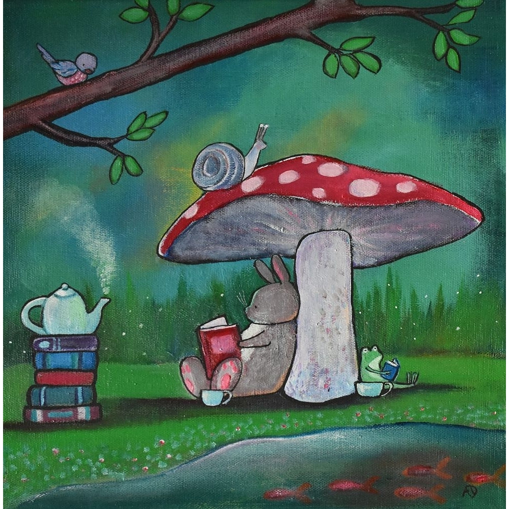 Reading Under The Toadstools Poster Print - Andrea Doss-VARPDX2593143 Image 1