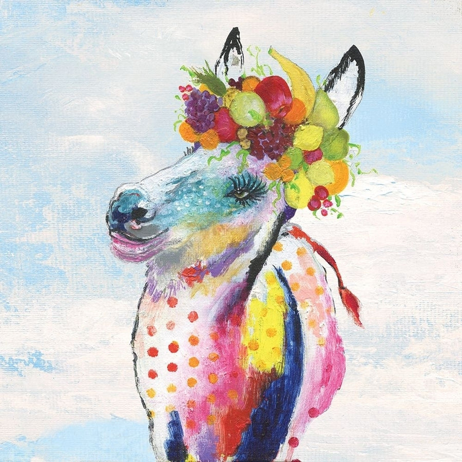 Groovy Horse with Wreath Sky Poster Print by Tava Studios Tava Studios-VARPDX40785 Image 1