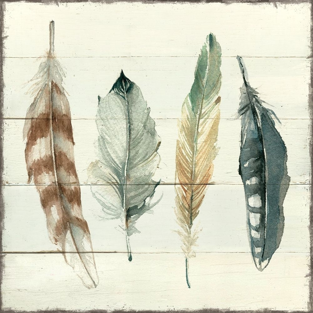 Shiplap Feathers I Poster Print by Carol Robinson-VARPDX41149 Image 1