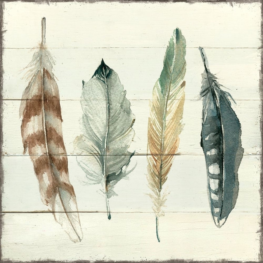 Shiplap Feathers I Poster Print by Carol Robinson-VARPDX41149 Image 1