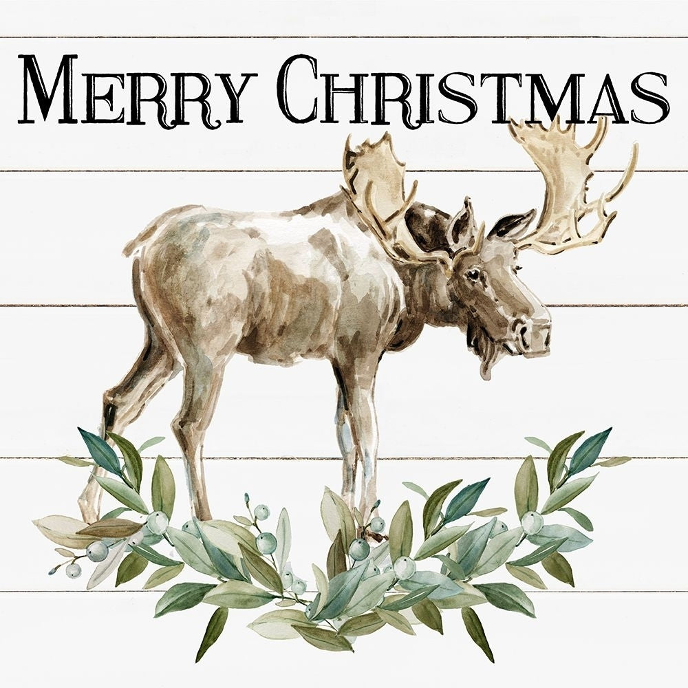 Merry Christmas Moose Poster Print - Carol Robinson-VARPDX44334 Image 1