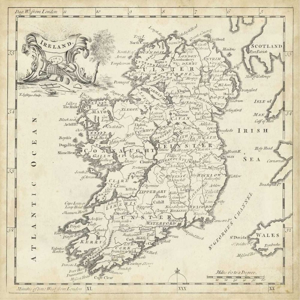 Map of Ireland Poster Print - T. Jeffreys-VARPDX10589Z Image 1