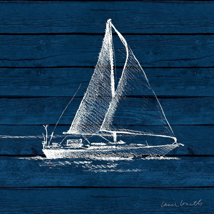 Sailboat on Blue Wood by Lanie Loreth-VARPDX11030D Image 1