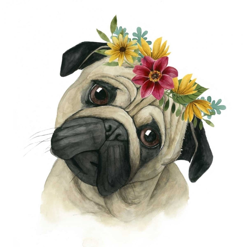 Flower Crown Pup I Poster Print - Grace Popp-VARPDX116337GG Image 1