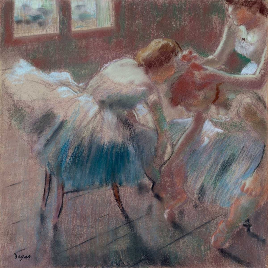 Three Dancers Preparing for Class Poster Print - Edgar Degas-VARPDX118084Z Image 1