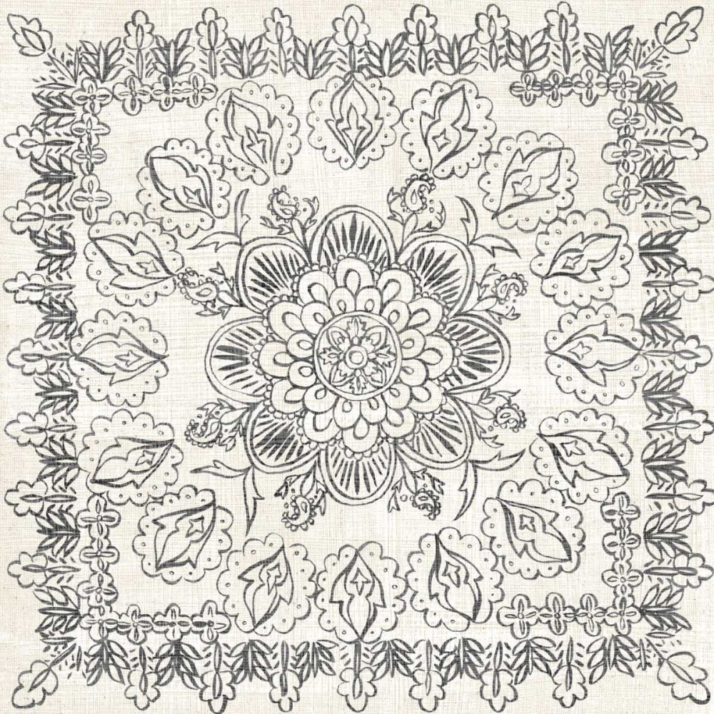 BandW Batik Rosette I Poster Print - Chariklia Zarris-VARPDX119759Z Image 1