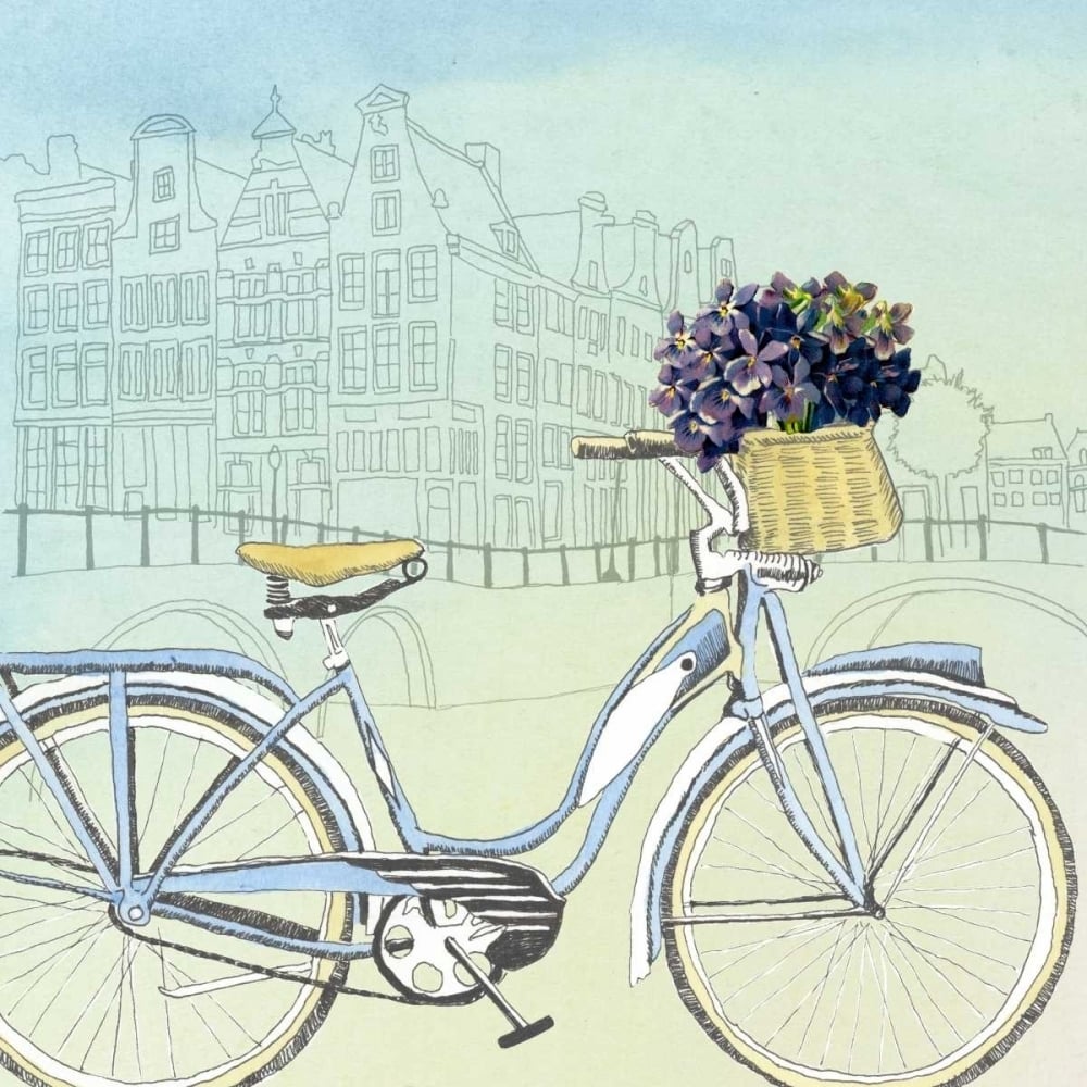 Biking Through Amsterdam Poster Print - Naomi McCavitt-VARPDX148988GG Image 1