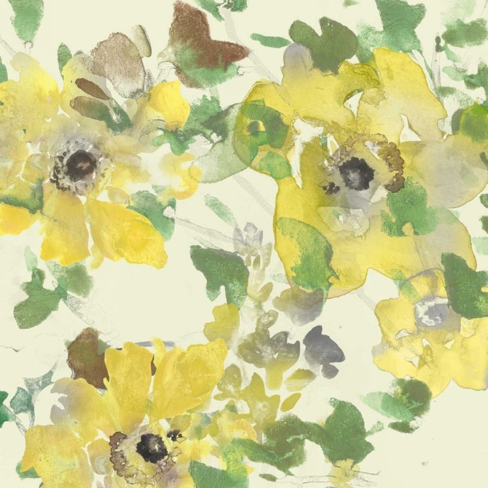 Yellow and Grey Blooms II Poster Print - W Studio-VARPDX152099GG Image 1