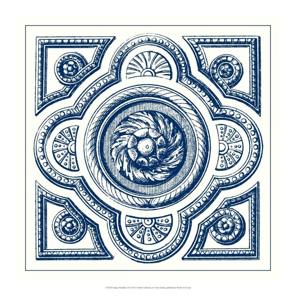 Indigo Medallion VI Poster Print - Studio Vision-VARPDX155516Z Image 1