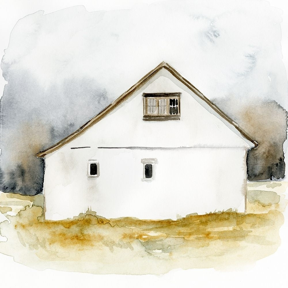 White Barn Watercolor I Poster Print - Victoria Barnes-VARPDX171294FN Image 1