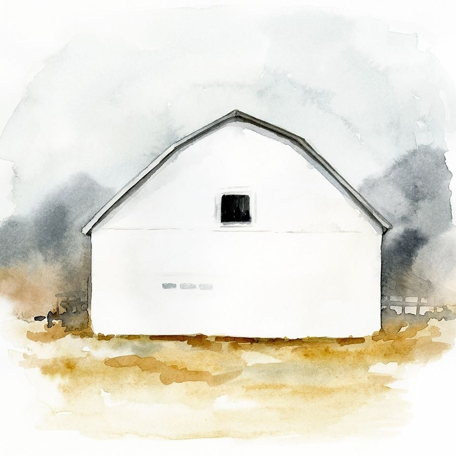 White Barn Watercolor II Poster Print - Victoria Barnes-VARPDX171295FN Image 1