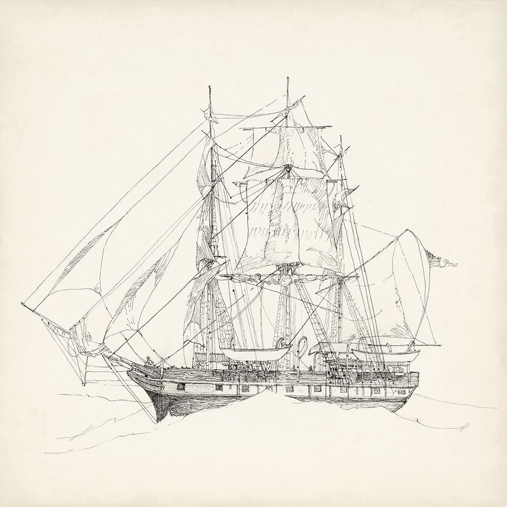 Antique Ship Sketch II Poster Print - Richard Foust-VARPDX173086Z Image 1