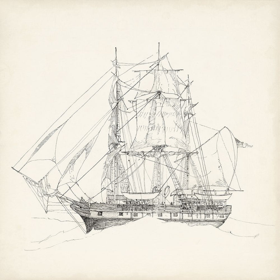 Antique Ship Sketch II Poster Print - Richard Foust-VARPDX173086Z Image 1