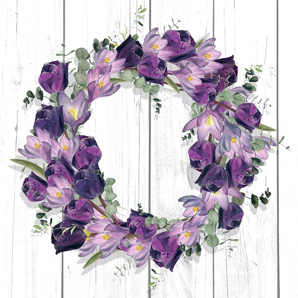 Purple Tulip Wreath I Poster Print - Jennifer Paxton Parker-VARPDX173721Z Image 1