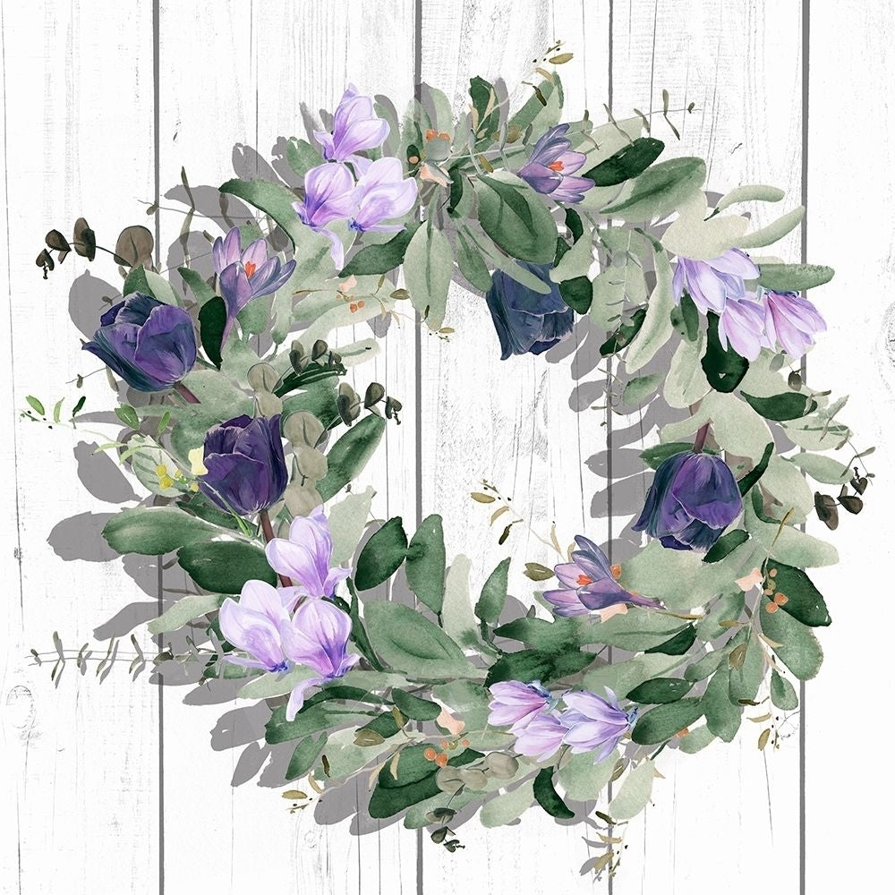 Purple Tulip Wreath II Poster Print - Jennifer Paxton Parker-VARPDX173722Z Image 1