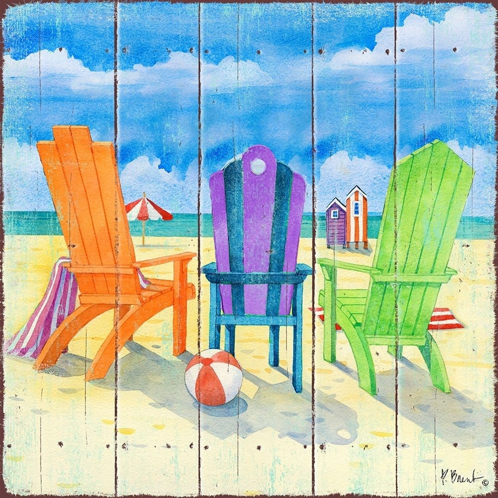 Beach Chairs Square II Poster Print - Paul Brent-VARPDX17651 Image 1