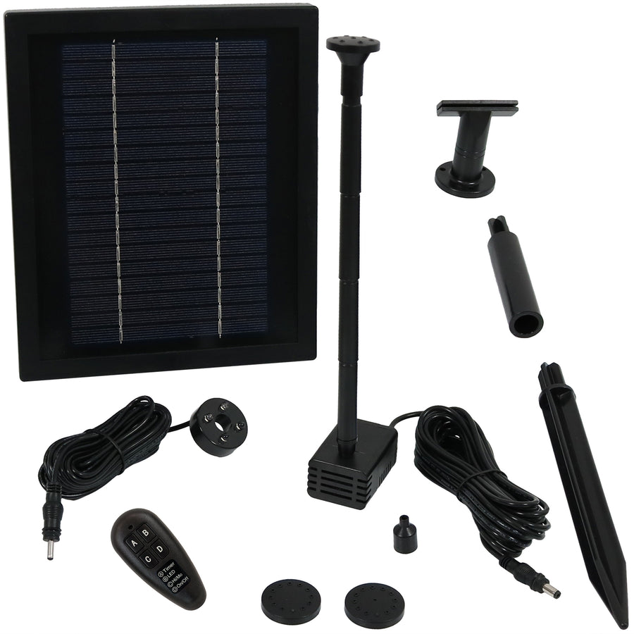 Sunnydaze 65 GPH Solar Pump and Panel Kit with Battery Pack - 47 in Lift Image 1