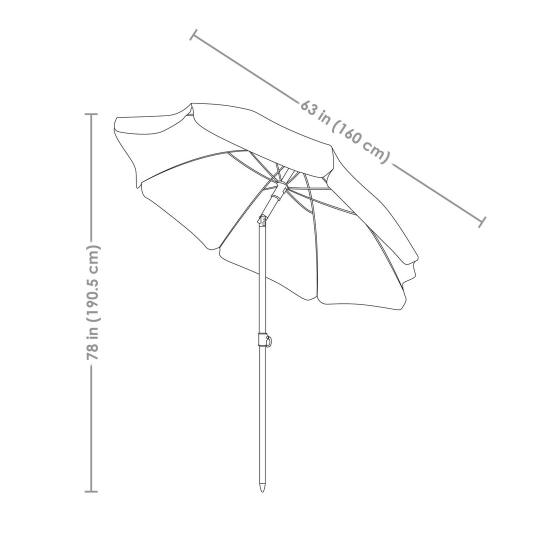 Sunnydaze 5 ft Steel Beach Umbrella with Tilt - Red Image 3