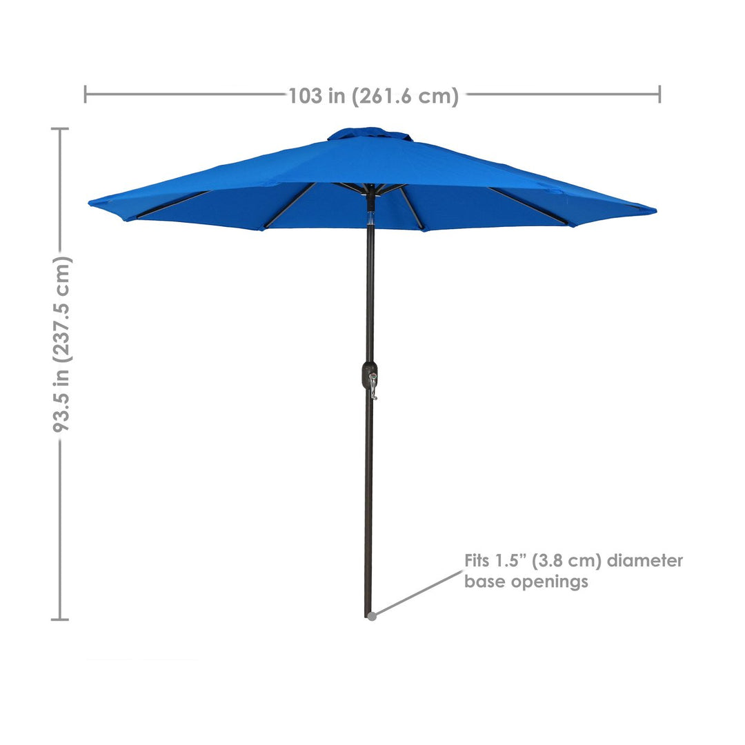 Sunnydaze 9 ft Sunbrella Patio Umbrella with Tilt and Crank - Pacific Blue Image 4