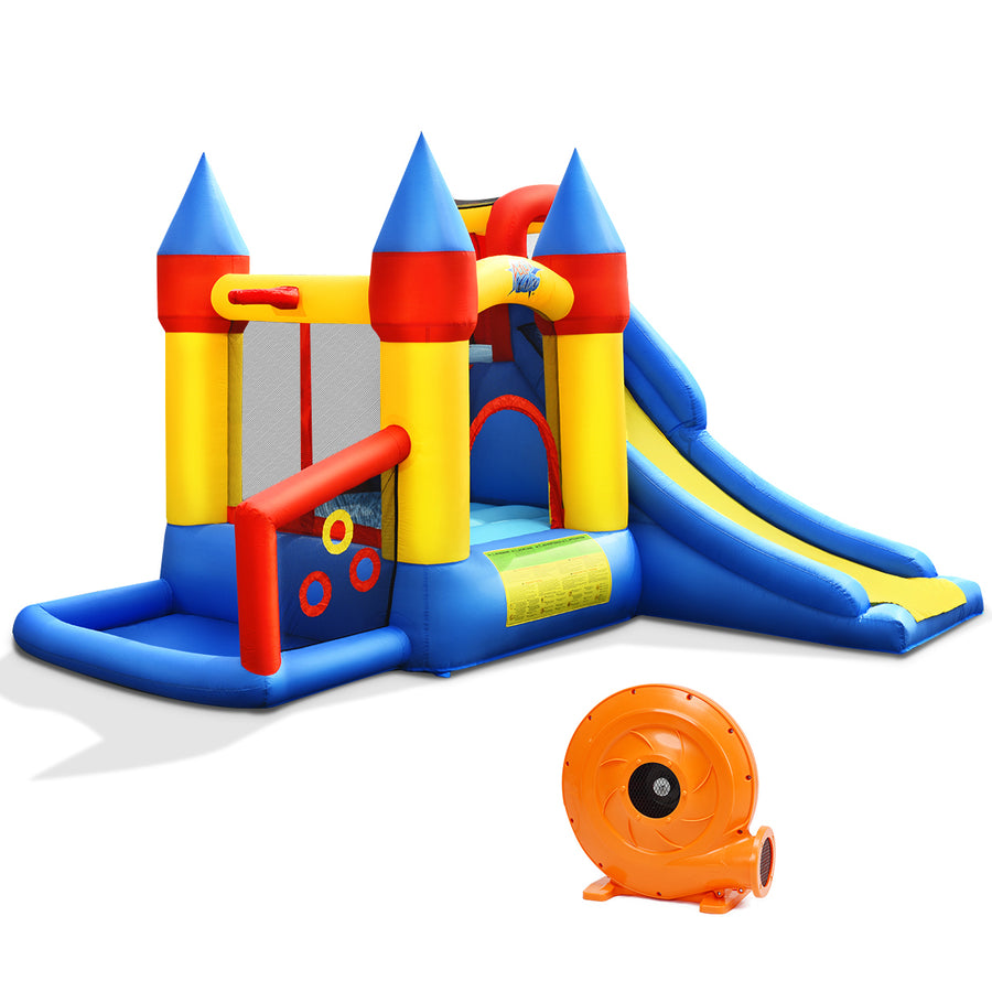 Inflatable Bounce House Slide Bouncer Kids Castle Jumper w/ Balls and 780W Blower Image 1