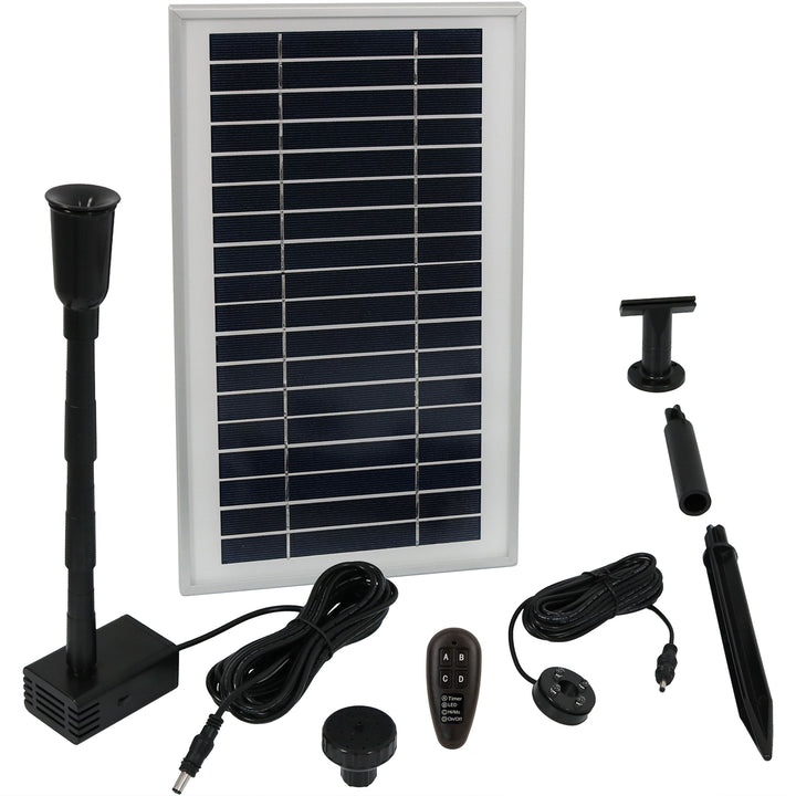 Sunnydaze 105 GPH Solar Pump and Panel Kit with Battery Pack - 55 in Lift Image 1