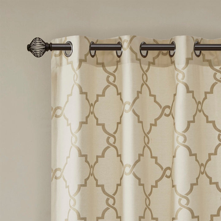 Gracie Mills Ondine Scroll Geometric Fretwork Grommet Window Curtain Panel - GRACE-160 Image 2