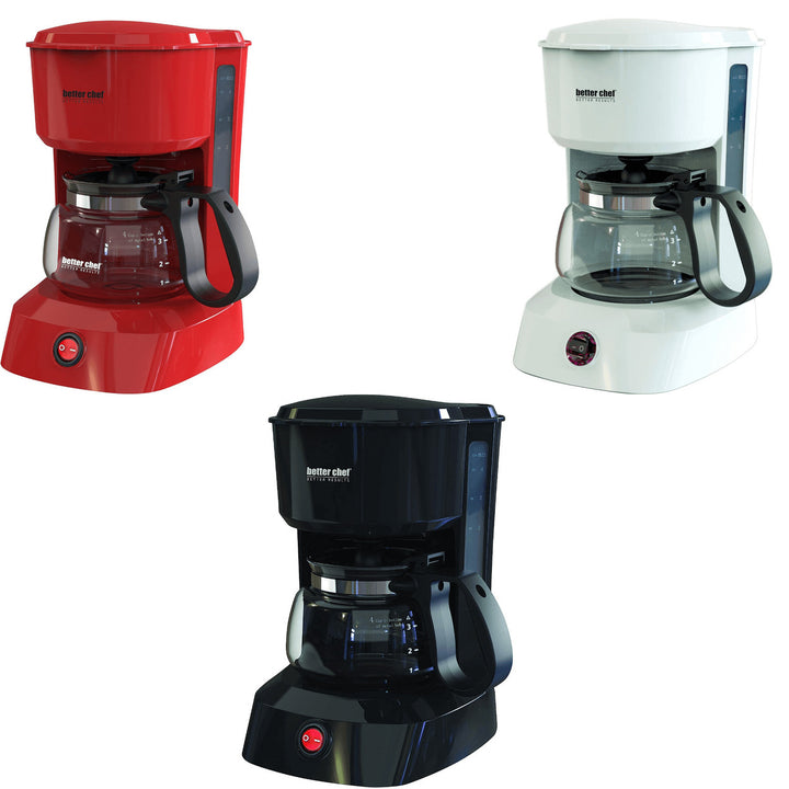 Better Chef 4 Cup Coffee Maker Grab-A-Cup Feature Black Model IM-106B Image 1