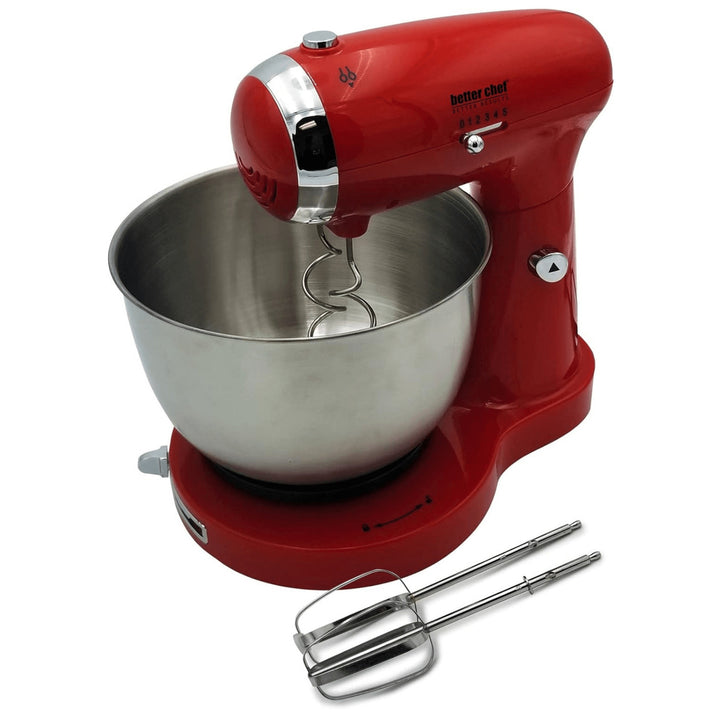 Better Chef 350W Stand Mixer 3.5Qt Stainless Steel Bowl Model IM-8271B Red Image 3