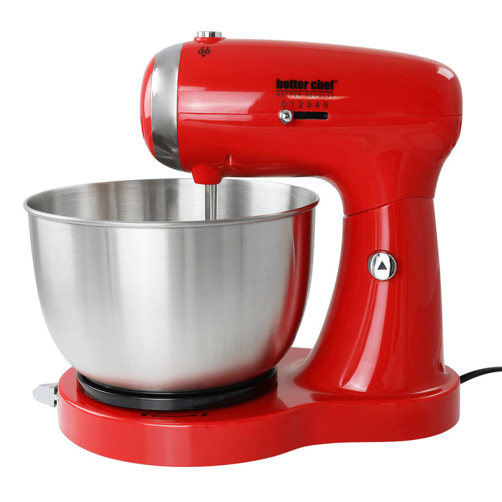 Better Chef 350W Stand Mixer 3.5Qt Stainless Steel Bowl Model IM-8271B Red Image 4