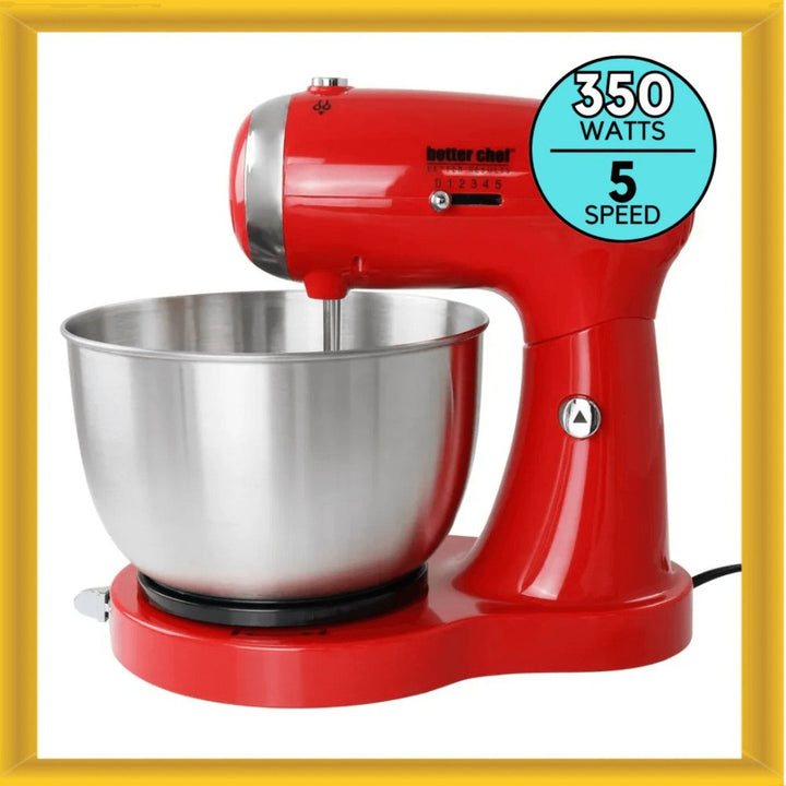 Better Chef 350W Stand Mixer 3.5Qt Stainless Steel Bowl Model IM-8271B Red Image 12