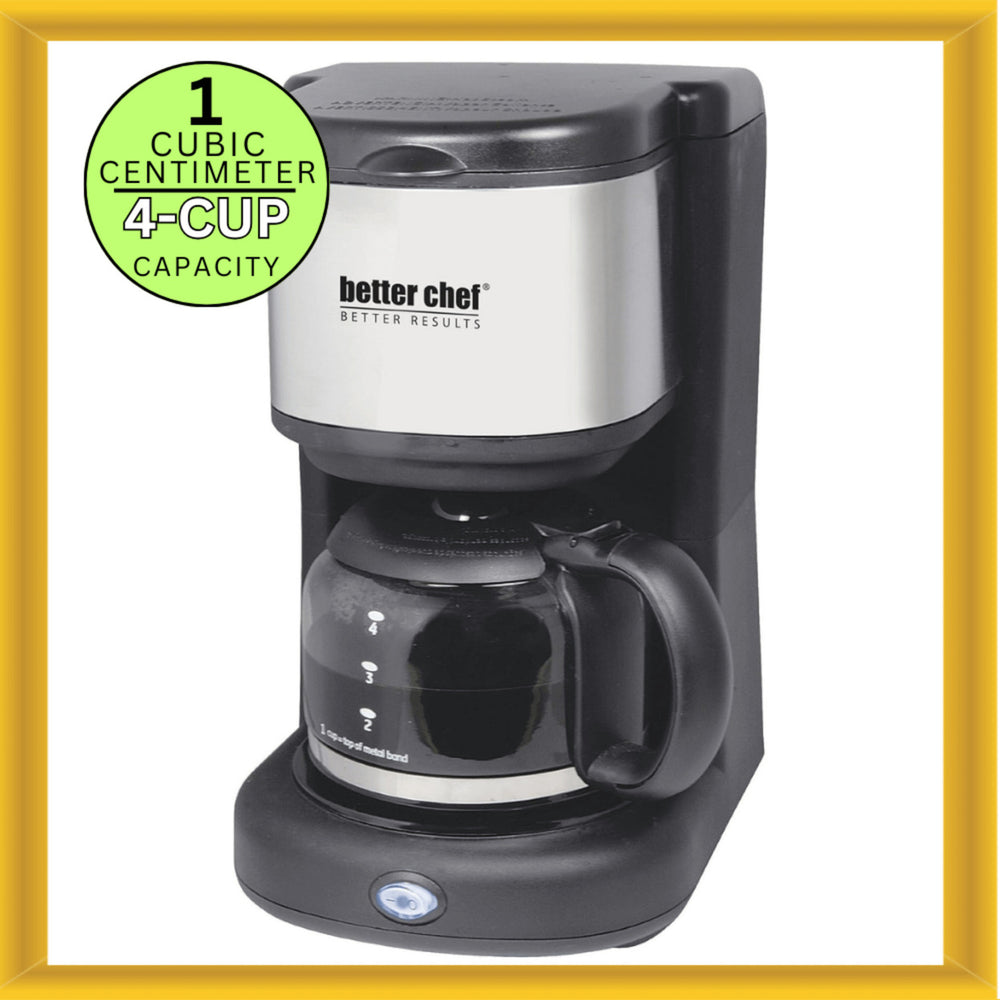 Better Chef 4-Cup Drip Coffeemaker Stainless Steel Model IM-104S Removable Filter Image 2