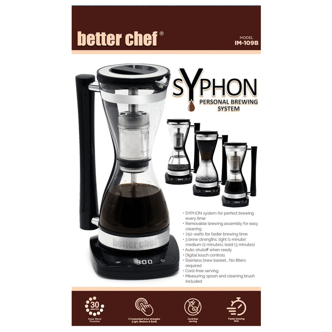 Better Chef Syphon Perculator Coffee Maker IM-109B 8oz Stainless Steel Brewer Image 3