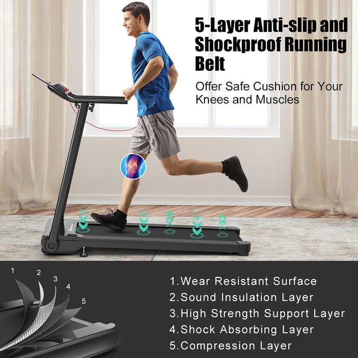 Folding Treadmill Walking Running Machine W/Touch Screen Home Gym Office Image 4