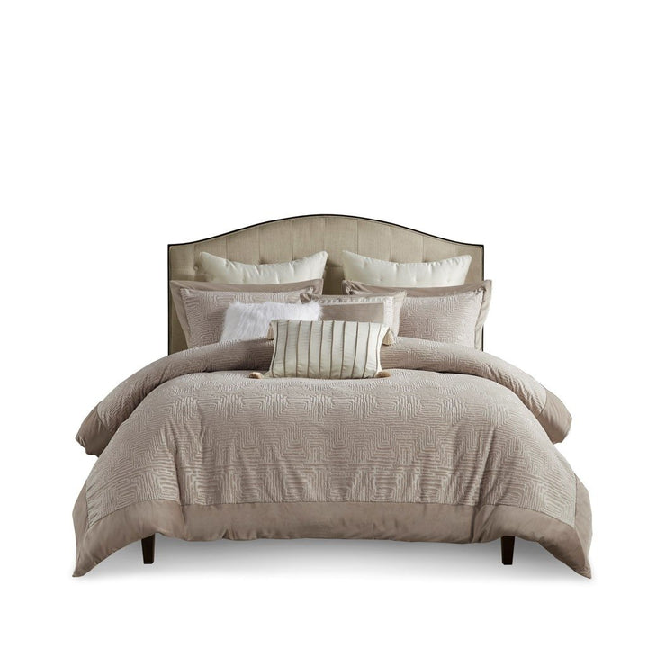 Gracie Mills Harper Oversized Velvet Comforter Set Full Queen GRACE-15827 Gray Image 1