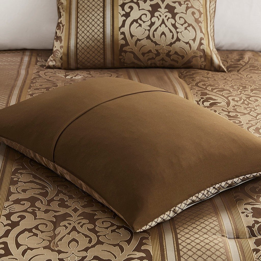 Gracie Mills Claire 6 Piece Jacquard Comforter Set Full/Queen Brown Gold GRACE-15872 Image 2