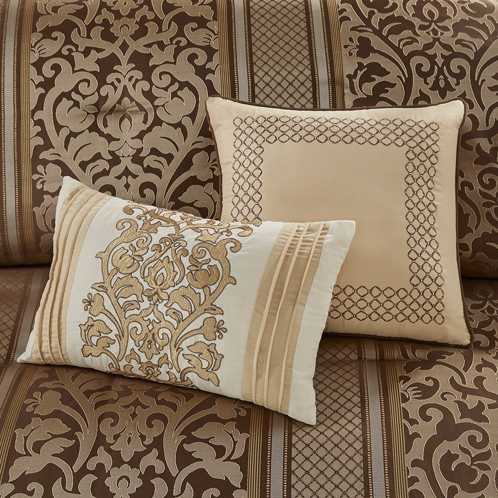 Gracie Mills Claire 6 Piece Jacquard Comforter Set Full/Queen Brown Gold GRACE-15872 Image 3