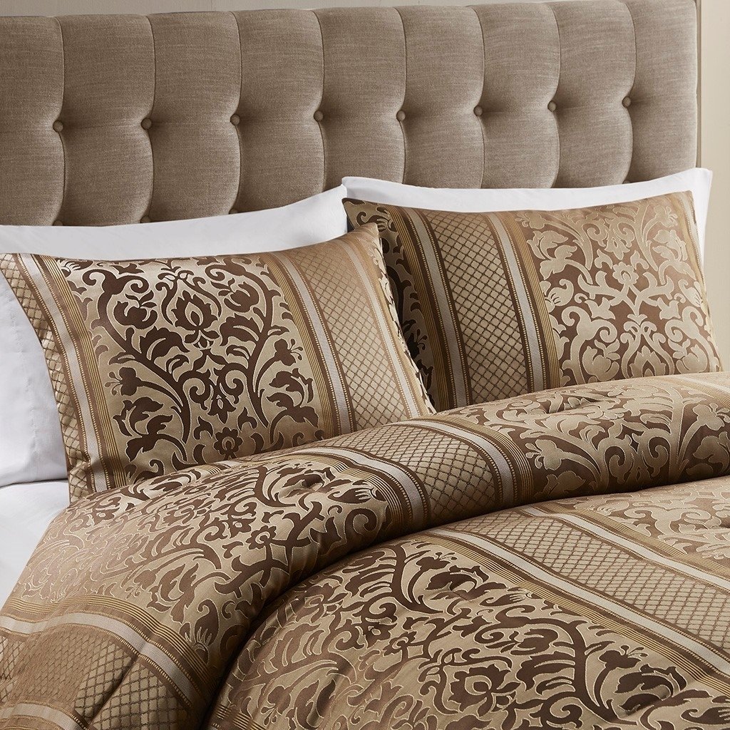 Gracie Mills Claire 6 Piece Jacquard Comforter Set Full/Queen Brown Gold GRACE-15872 Image 4