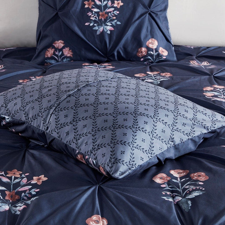 Gracie Mills Josephine Jacquard Comforter Set Full Queen Navy Floral GRACE-15873 Image 2