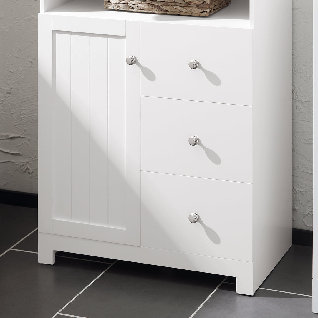 Haotian BZR107-W, White Bathroom Cabinet, Chest of Drawers for Bathroom, Storage Cabinet with drawer Image 6