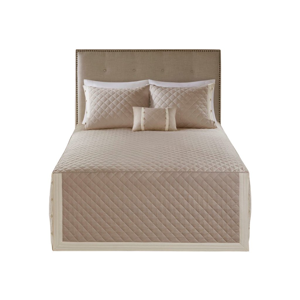 Gracie Mills 4-Piece Reversible Bedspread Set Ivory Cotton Diamond Quilted GRACE-10370 Image 6