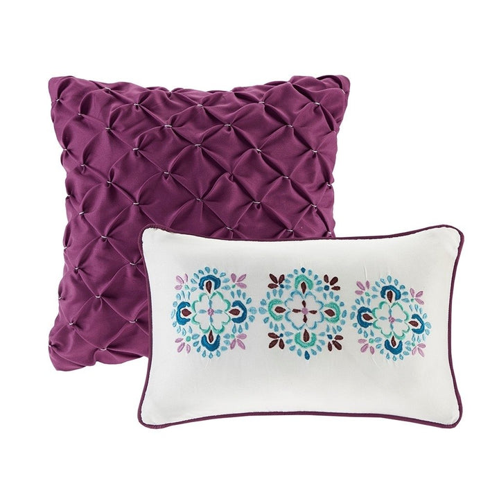 Gracie Mills Merewen Reversible Quilt Set Purple Twin with Throw Pillows GRACE-12032 Image 4