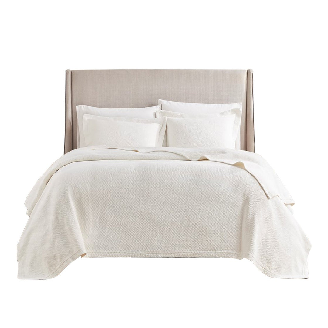 Gracie Mills Derick 3-Piece Cotton Matelasse Coverlet Set Natural Cotton GRACE-15188 Image 1